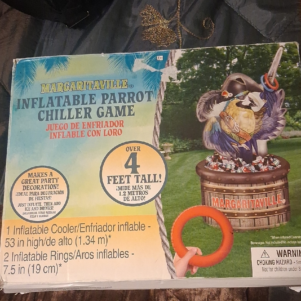 Margaritaville Inflatable Parrot Chiller Game - Blue & Brown
